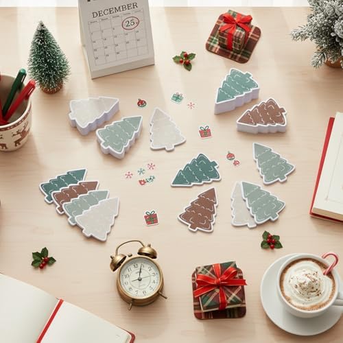 48 Pads 1440 Sheets Christmas Tree Sticky Notes Summer Xmas Note Pads Self Adhesive Memo Pad Cute Gifts