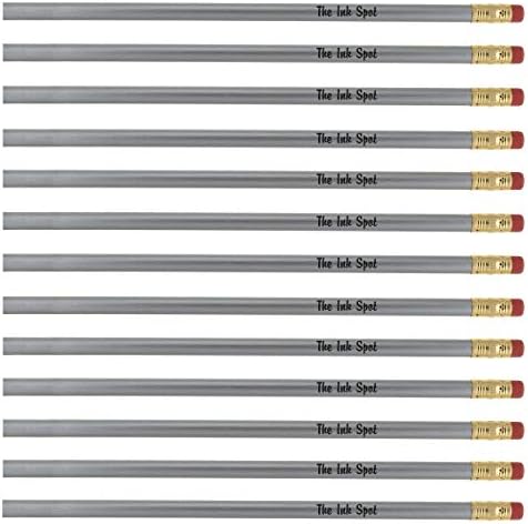100 Personalized Custom Printed Pencils. USA Made. PMA Certified – Silver