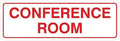 Standard Conference Room Sign - White/Red - Large 5 Pack