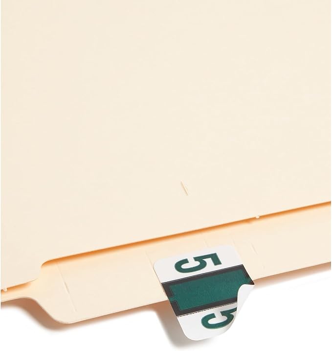 Smead BCCRN Bar-Style Color-Coded Numeric Label, 5, Label Roll, Dark Green, 500 Labels per Roll (67375)