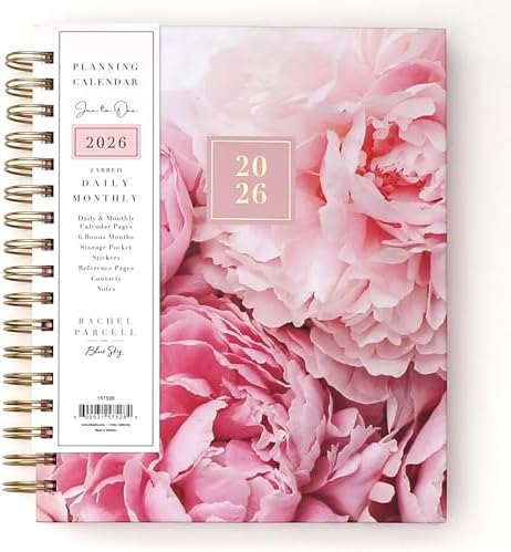 Blue Sky Rachel Parcell 2026 Daily & Monthly Planner Calendar, 5"x8", Peony
