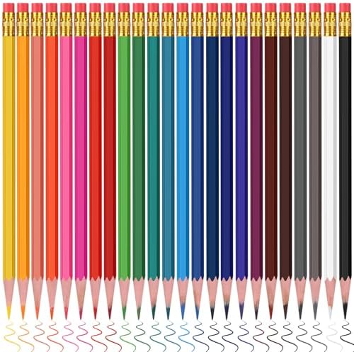 TecUnite 120 Pcs #2 HB Colorful Rainbow Pencils with Eraser Writing Drawing