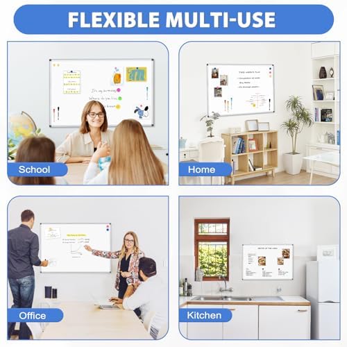 Double-Sided White Board Dry Erase Magnetic Whiteboard Wall 36x24, 4-Pack