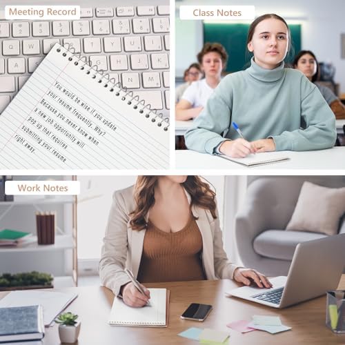 Resurhang 6 Pack Office Steno Pads, Minimalistic Color, Aesthetic Style