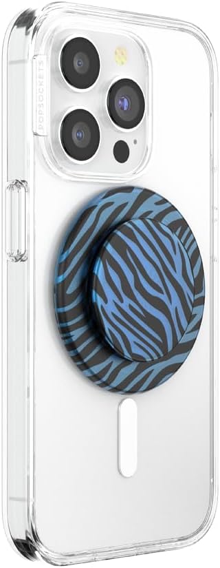 PopSockets Phone Grip for MagSafe, Magnetic Holder- Zed | Removable, For Kindle / Android / iPhone, With Magnet, Blue