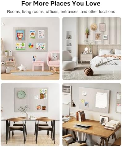 48" x 36" Large Cork Bulletin Board Tiles, Peel and Stick Felt Wall Panels for Vision, Message Center, Picture and Prayer Board for Office, Dorm, Room and Desk Decor(Oatmeal)