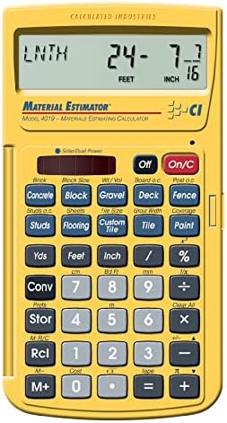 Calculated Industries 4065 Construction Calculator & Industries 4019 Material Estimator Calculator | Finds Project Building Material Costs for DIY’s, Contractors, Yellow