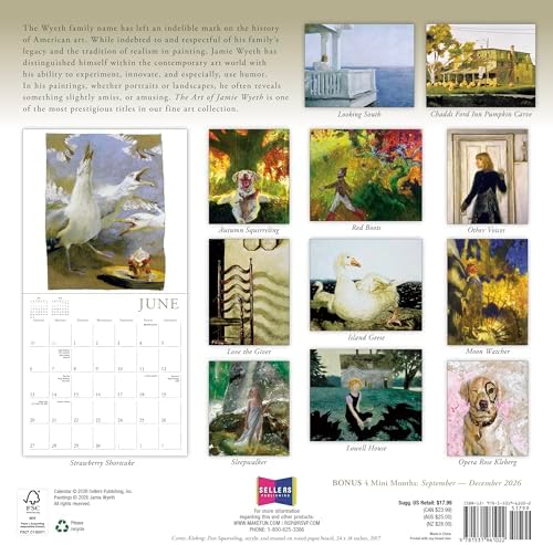 The Art of Jamie Wyeth 2027 Wall Calendar, 16-Month Fine Art & American Realism Painting Calendar, 12" x 12"