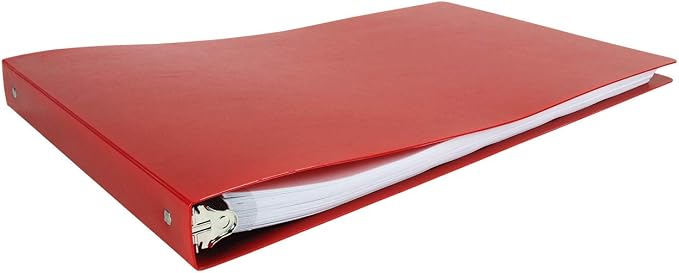 11x17 Binder Poly Panel Featuring a 1" Round Ring Red