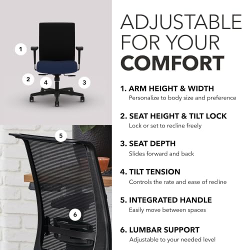 HON Convergence Ergonomic Office Chair, Office Desk Computer Chair, Indigo