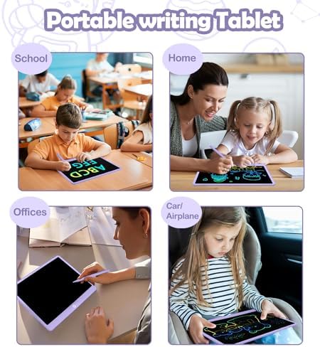 LCD Writing Tablet Doodle Board,16 Inch Colorful Drawing Pad for Kids,Mess Free Coloring for Toddlers Toys Gifts for 3 4 5 6 7 8 Year Old Girls Boys Home School Office Handwriting Tablet -Purple