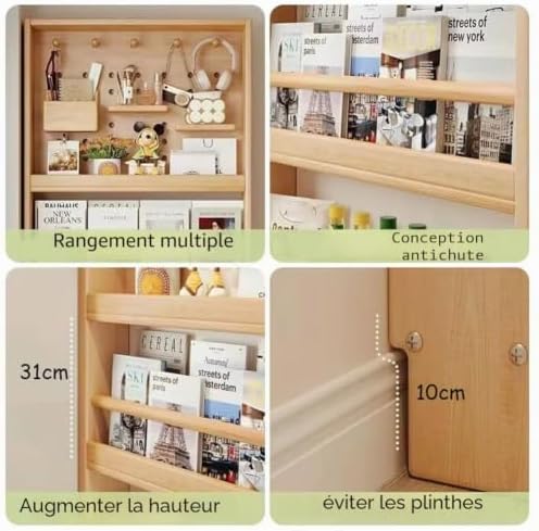 Narrow Behind Door Sto Shelf, 3-4 Tier Book nizer, Space-Saving Wall Shelf for Bedroom, Living Room, Home & Office, Easy Access Sto Solut