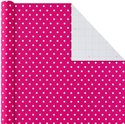 Hallmark All Occasion Wrapping Paper Bundle with Cut Lines on Reverse (Pack of 6; 180 sq. ft. ttl.) Solids, Polka Dots & Stripes for Birthdays, Easter, Mothers Day, Weddings, Baby Showers (5JXW1746)