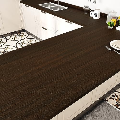 WESTICK Brown Wood Contact Paper for Countertops Waterproof Wood Peel and Stick Wallpaper Self Adhesive Removable Wooden Grain Contact Paper for Cabinets and Drawers Kitchen Tables Camper 15.8" x 78"