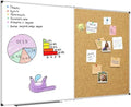 XBoard Extra Large Magnetic White Board and Bulletin Corkboard Combination, 72 x 40 Inch Foldable Dry Erase & Cork Combo Board for wall with Aluminum Frame, 6' x 3' Notice Memo Board Pin Vision Board