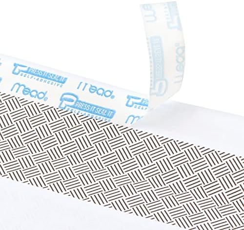 Mead #10 Envelopes, Letter Size, 4-1/8" x 9-1/2", Security Printed Lining for Privacy, Press-It Seal-It Self Adhesive Closure, Left Viewing Window Mailing Envelopes, 500 Count (742022) | (Pack of 5)