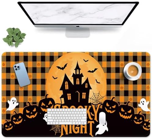 Britimes Large Mouse Pad, Mouse Pad, 31.5 x 15.7 Inch, Halloween Checkered
