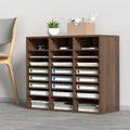 VEVOR 24 Compartments Office Mailbox, Adjustable Shelves, Wood Literature Sorter 29x12x24.4 inches – Ideal for Office, Home, Classroom, Mailrooms Organization – EPA Certified (Brown)