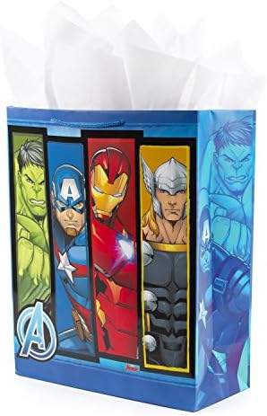 Hallmark 15" XL Avengers Gift Bag with Tissue Paper (Thor, Hulk, Iron Man)