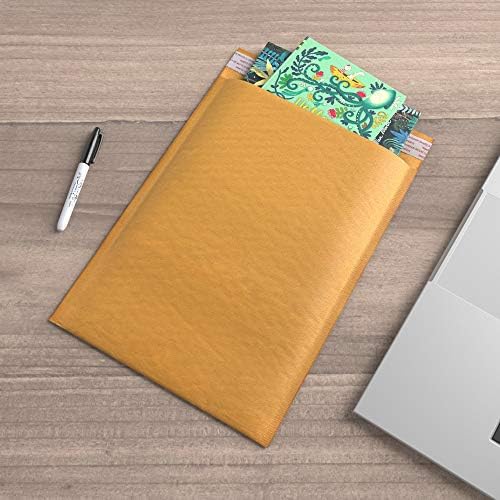 Amazon Basics Kraft Bubble Self-Seal Padded Mailing Envelopes, 10.5" x 16" (Internal Size 10.25" x 15"), Shipping Packaging, Brown, 25-Pack