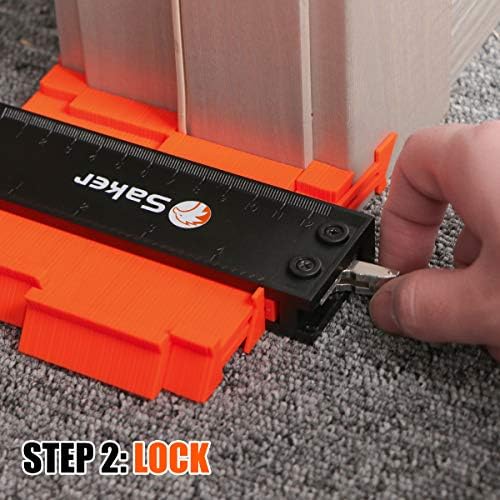 Saker Contour Gauge Profile Tool with Lock 5 Inch Orange