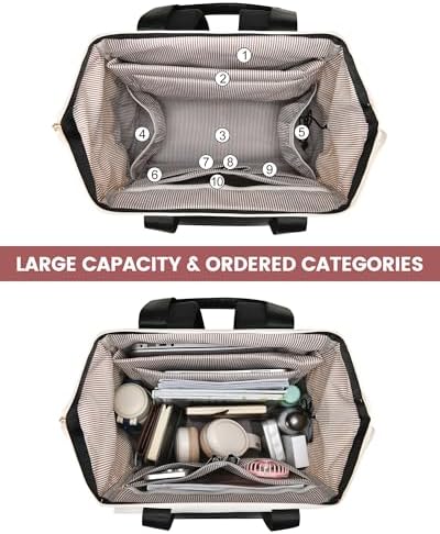 LOVEVOOK 18 Inch Laptop Backpack for Women, Large Capacity Travel Backpack with Organizer Bag, Waterproof Carry on Backpack Purse Work Bag with USB Port for College Teacher Nurse, 2PCS