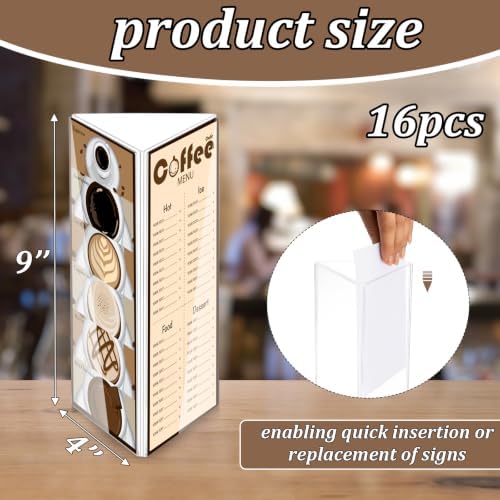 8 Pack Table Tent Sign Holder Acrylic, 4 x 9 Inch