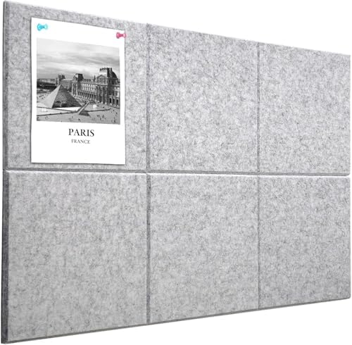 36" x 24" Felt Bulletin Board & Cork Board Alternative, Silver Gray