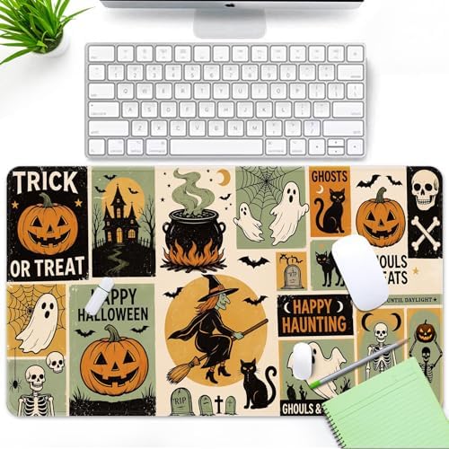 Britimes Large Mouse Pad, Mouse Pad, 31.5 x 15.7 Inch, Halloween Vintage