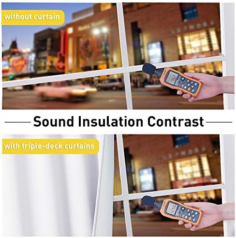 NICETOWN Full Shading Curtains for Windows, Super Heavy-Duty Noise Absorb Lined Blackout Curtains for Bedroom, Privacy Assured Window Treatment for Hotel (White, 2 PCs, 52 inches W x 95 inches L)