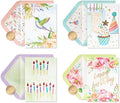 Papyrus Deluxe Boxed Birthday Card Assortment, Floral and Candles (4-Count)