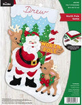 Bucilla 89228E Felt Applique Christmas Stocking Kit, 18", North Pole Santa