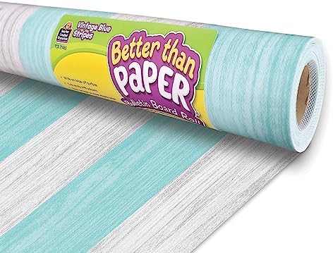 Teacher Created Resources Vintage Blue Stripes Better Than Paper® Bulletin Board Roll (TCR77465)