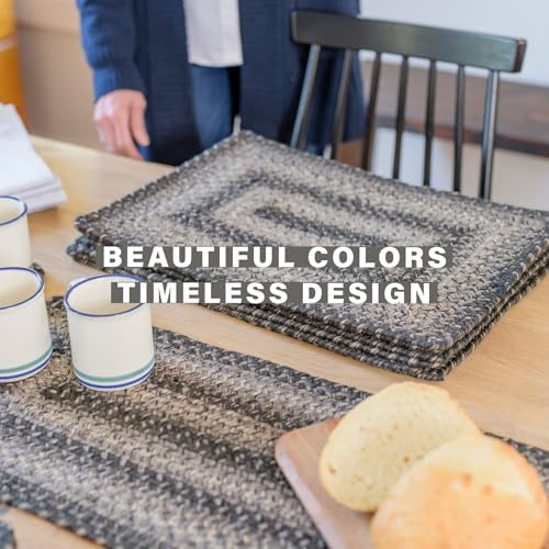 Homespice Flint Hill Jute Braided Placemats, Oval 13x19 Set of 4