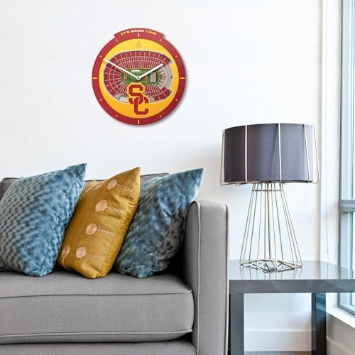 YouTheFan NCAA USC Trojans StadiumView 3D Wall Clock
