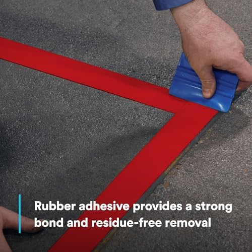 3M Durable Floor Marking Tape 971, Red, 4 in x 36 yd, 17 mil, 1 Roll