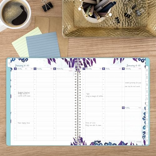 AT-A-GLANCE 2027 Appointment Book Planner, Weekly & Monthly, 13-Month Jan-Jan, 8.5" x 11", Hourly, Wild Washes, Teal (523-905-27)