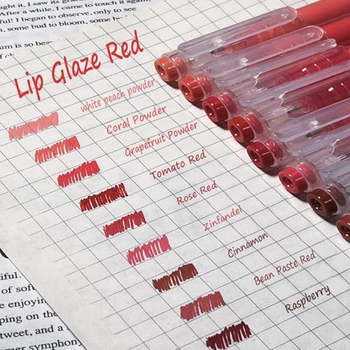9 Colored Gel Pens Set, 0.6mm Fine Point for Black Paper & White Paper, Pens for Journaling, Adult Coloring Books, Bible, Drawing, Note Taking, Art & Journaling Supplies (Lip Glaze Red)