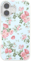 PopSockets iPhone 17 Phone Case with MagSafe- Cottage Tutu Blue | Magnetic, Wireless Charging, Camera & Drop Protection, Light Blue, Baby, Flower, Floral