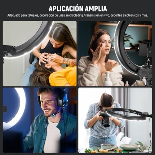NEEWER Ring Light 18inch Kit: 55W 5600K Professional LED with Stand and Phone Holder, Soft Tube & Bag for Tattoo Lash Extension Barber Makeup Artist Studio Video Photography Lighting, RL-18