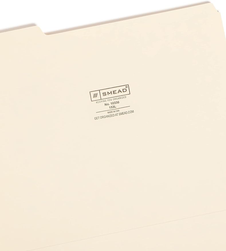 Smead File Folder, 1/3-Cut Tab, Letter Size, Manila, Assorted Positions, 100 Per Box (10330) (Pack of 2)