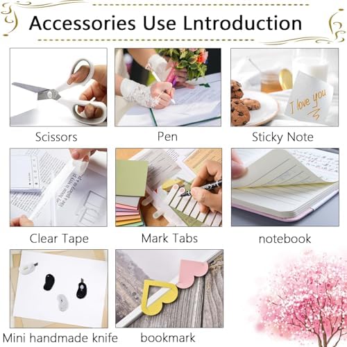 Office Supplies,Desk Accessories,Stapler and Tape Dispenser Set,1000 Staples,Staple Remover,Pen Holder,Folding Phone Holder,Journal Notebook,Ballpoint Pen,Scissor,Ruler,Clear Tape,Sticky Notes,Ect