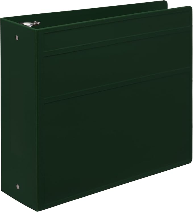 Carstens 4-Inch Heavy Duty 3-Ring Binder - Side Opening, Forest Green, Durable Plastic, No-Gap Rings, Waterproof Cover No Pockets, Holds 600 US Letter Sheets, BPA-Free Made in USA (1850-3R) Case of 10