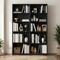 Furinno Jaya 5-Tier Book Shelf with Adjustable Shelves Set of 2, Darkwood
