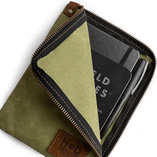 Hide & Drink, Scribbler Case for Notebook Handmade from Waxed Canvas (Waxed Canvas)