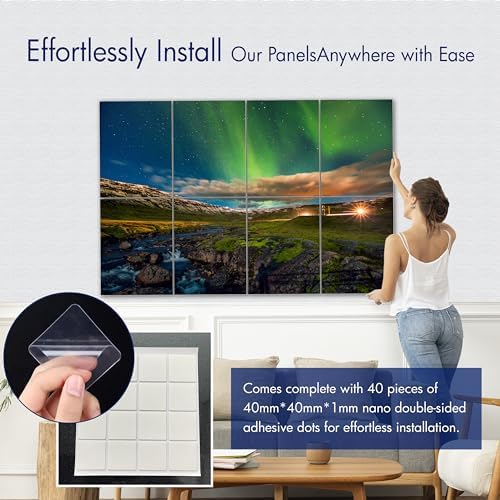 PINWELIFE® Masterpiece Acoustic Art Panels, 8-Pack 12"×16" Sound Absorbing Panels, Decorative Acoustic Wall Art, Noise and Echo Cancelling for Home Studio/Office, Nano Tape Included
