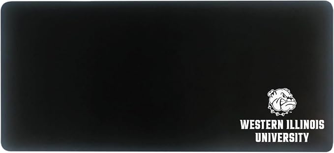 Western Illinois University Classic Cloth Desk Mat, Durable Office Supplies, Non-Slip Base, Responsive Desk Pad with Smooth Cloth Surface, Black