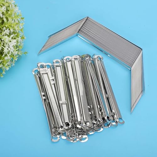 Aramox 50pcs File Fasteners Metal 2 Hole Paper Fasteners for A4 Documents 80mm Hole Spacing 35mm Capacity with Binding Clamp Lightweight for Office School Filing