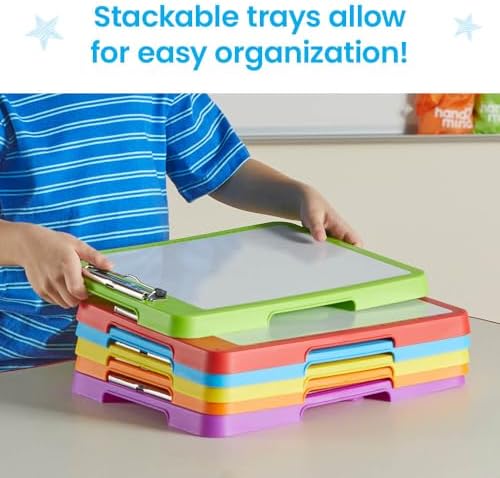 hand2mind Rainbow Writing Slant Boards (Set of 6), Ages 4+