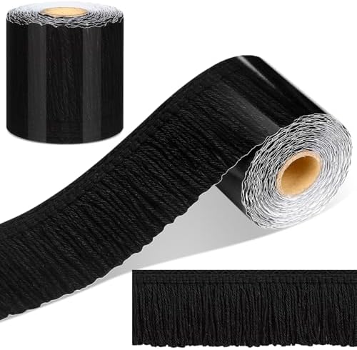 Zonon 65.6 Ft Black Fringe Bulletin Board Border Farmhouse Classroom Decor